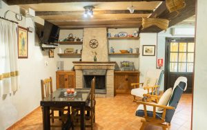 Salón con chimenea de Cortijo Las Chorreras